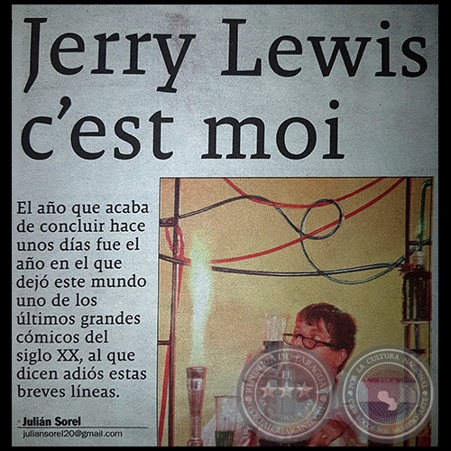 JERRY LEWIS C’EST MOI - Por JULIÁN SOREL - Domingo, 14 de Enero de 2018